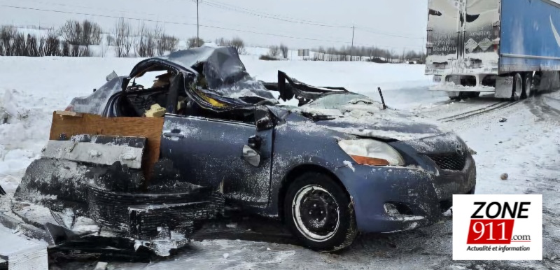 Accident de l'autoroute 20, l'automobiliste s'en tire par miracle.