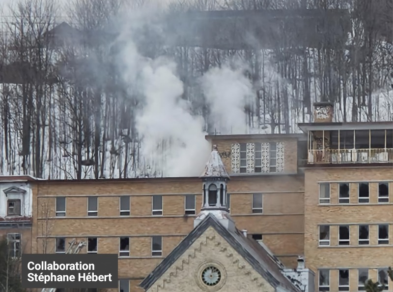 DERNIÈRE HEURE - Incendie dans un ancien couvent tout juste à côté de la basilique Sainte-Anne-de-Beaupré