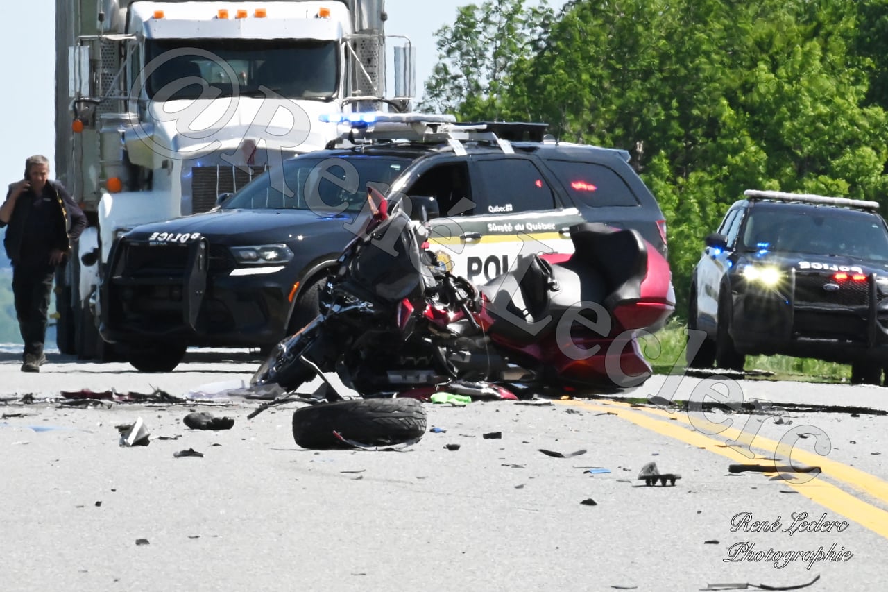 ACCIDENT - Un motocycliste est décédé et plusieurs blessés sur la route 112 à Saint-Frédéric de Beauce 
