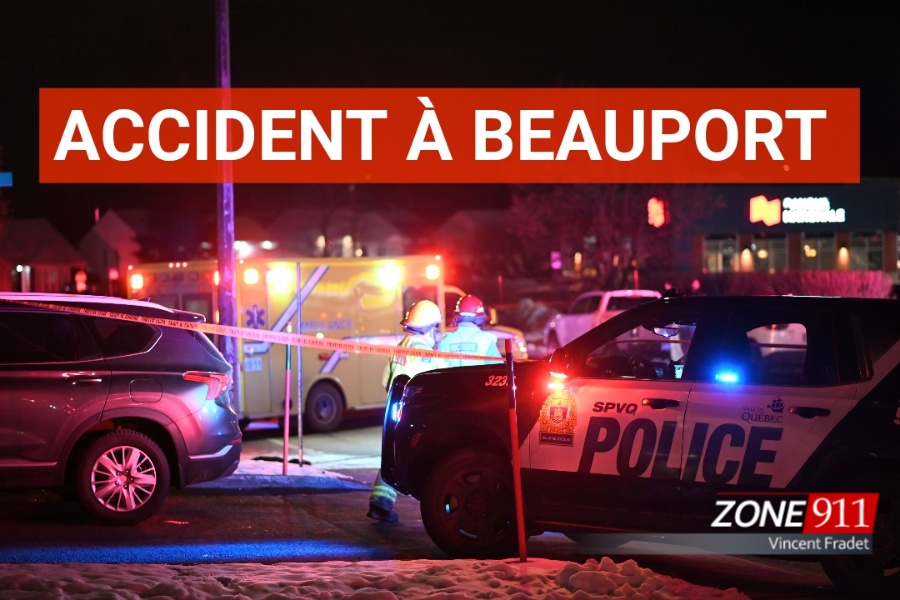 Grave accident impliquant une piétonne et un véhicule à Beauport